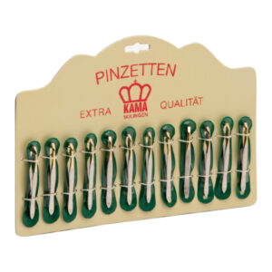 Pinzetta nichelata Solingen 94 80 mm Punta dorata piegata retta display da 12Pz - immagine 1