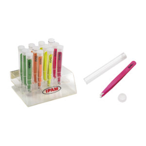 Pinzetta inox colori fluo Punta obliqua Expo 12 pz - immagine 1