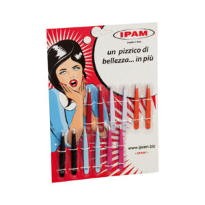 Pinzetta inox colorata 95 mm Punta obliqua display 12 pz. - immagine 1